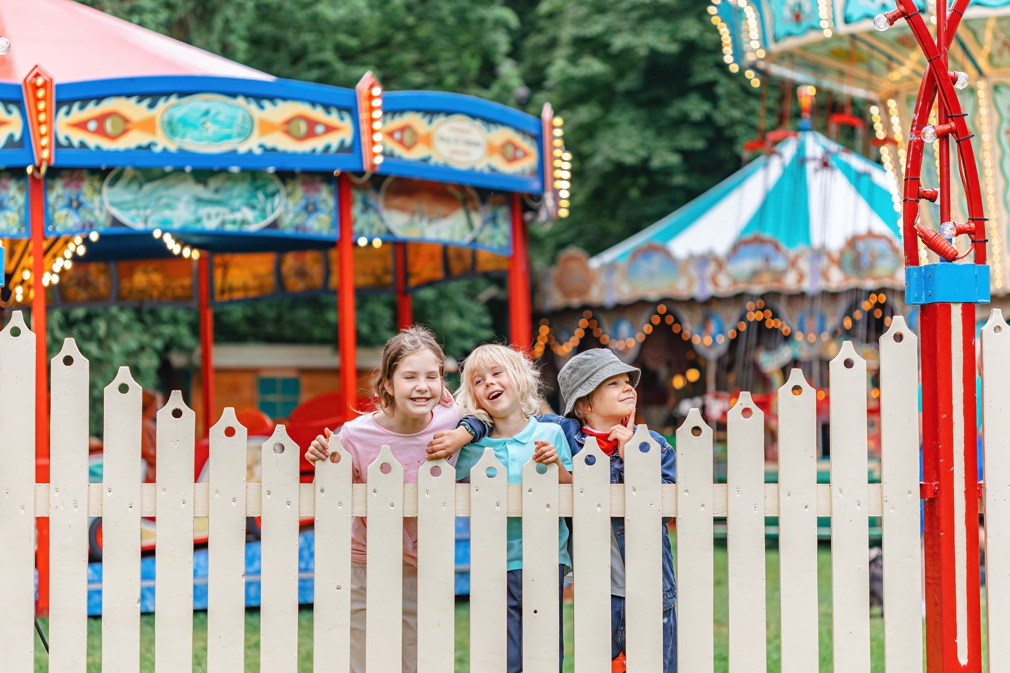 children having fun at the summer fair